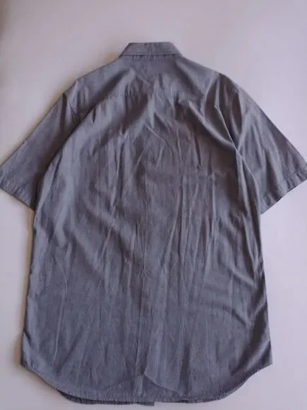 Carhartt | Men's Blue Chambray Short Sleeve Work Shirt Relaxed Fit | L TALL - Picture 4 of 5